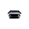 Huron Horizontal 3 Slot Steel Desk Organizer, Black