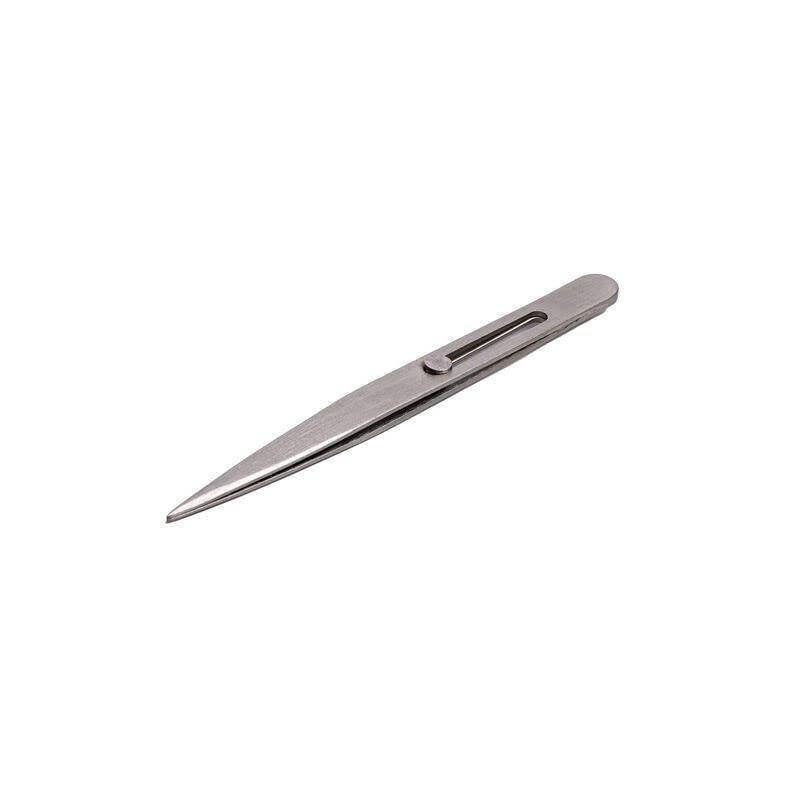 HURON Tweezer, Straight 4.7in Pointed Slide Lock