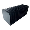 Huron Message Rack 15 Slot, Black Steel 16in