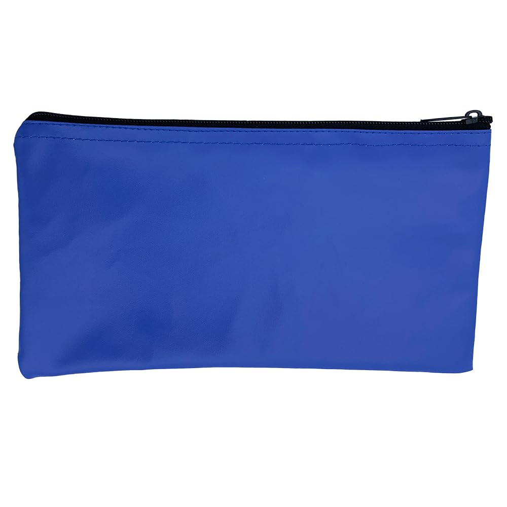 HURON Applied Sciences 2 Pcs Commercial Deposit Bag Bank Pouch Zippered Safe Money Bag Wallet Blue