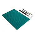 HURON Precision Cutting Mat Set (Mat, Knife, File, Tweezers)