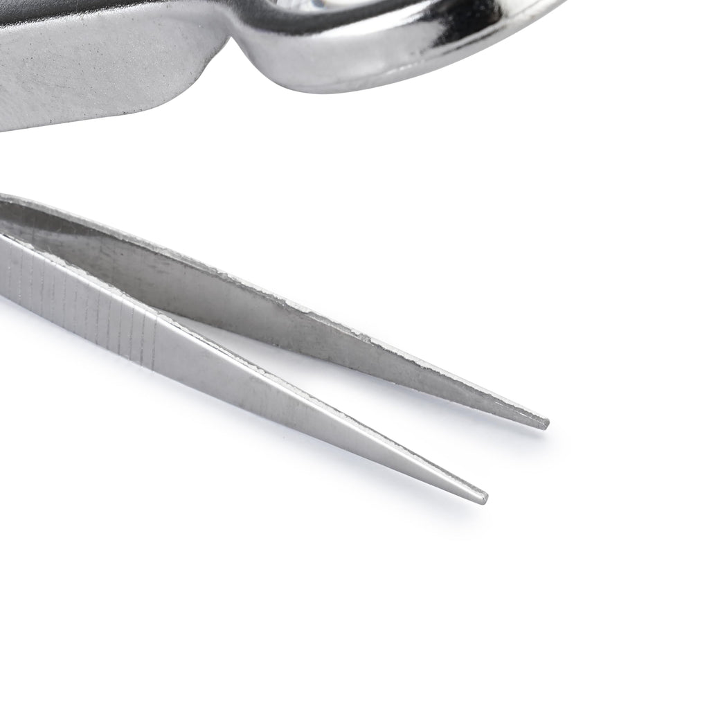 Huron Tweezers, Round End, with Magnifier