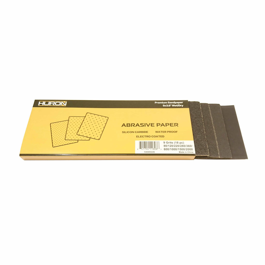 HURON Premium Sandpaper Multipack 9x3.6 Wet/Dry 9 Grits
