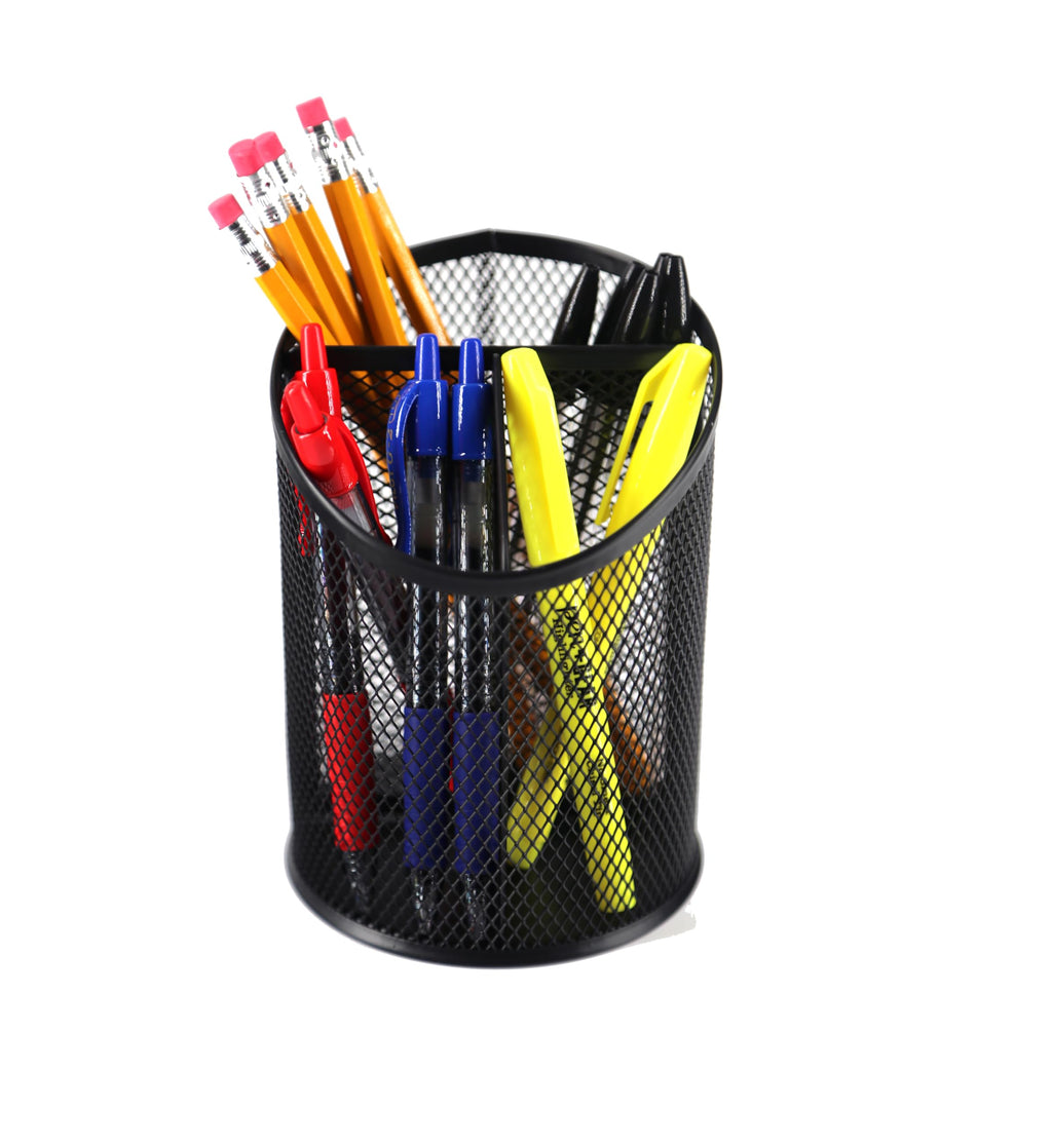 HURON 3-compartment 5 3/4in Pen And Pencil Holder