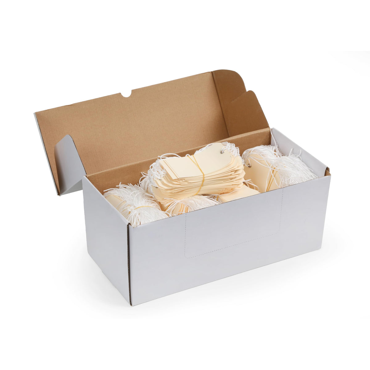 Huron Manila Shipping Tags With String, 3-3/4 x 1-7/8, Buff