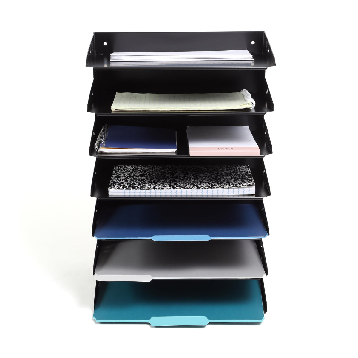 Huron Organizer Horizontal 7 Slot, Black Steel