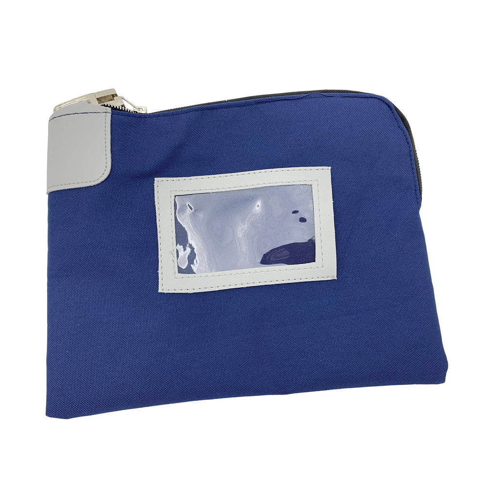 Huron Heavy Duty Locking Deposit Bag Blue Bank Money Cash Security Pop Up Lock 2 Keys
