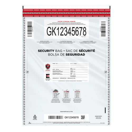 Fraudstopper Level 4 15x20 Clear Tamper Evident Bag