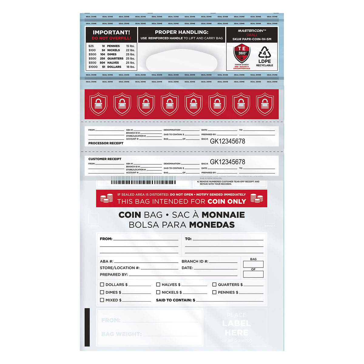 Fraudstopper Level 4 9x12 Clear Tamper Evident Bag