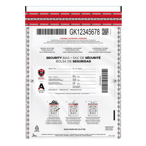 Fraudstopper Level 4 9x12 White Tamper Evident Bag