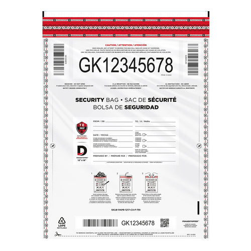 Fraudstopper Level 4 12x16 White Tamper Evident Bag