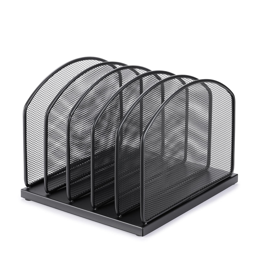 HURON 5-slot Vertical Mesh Organizer, Black