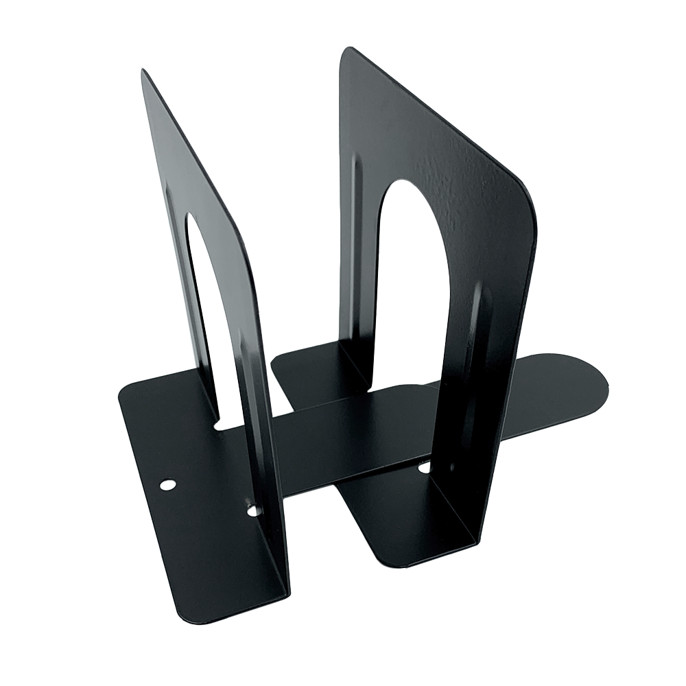 HURON Non-Skid Steel Bookends, 5 Inch, Black