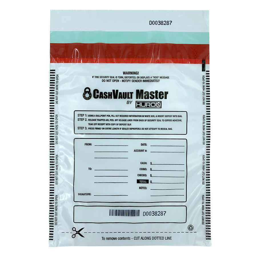HURON Level 2 Tamper Evident Bag 9 X 12, Clear