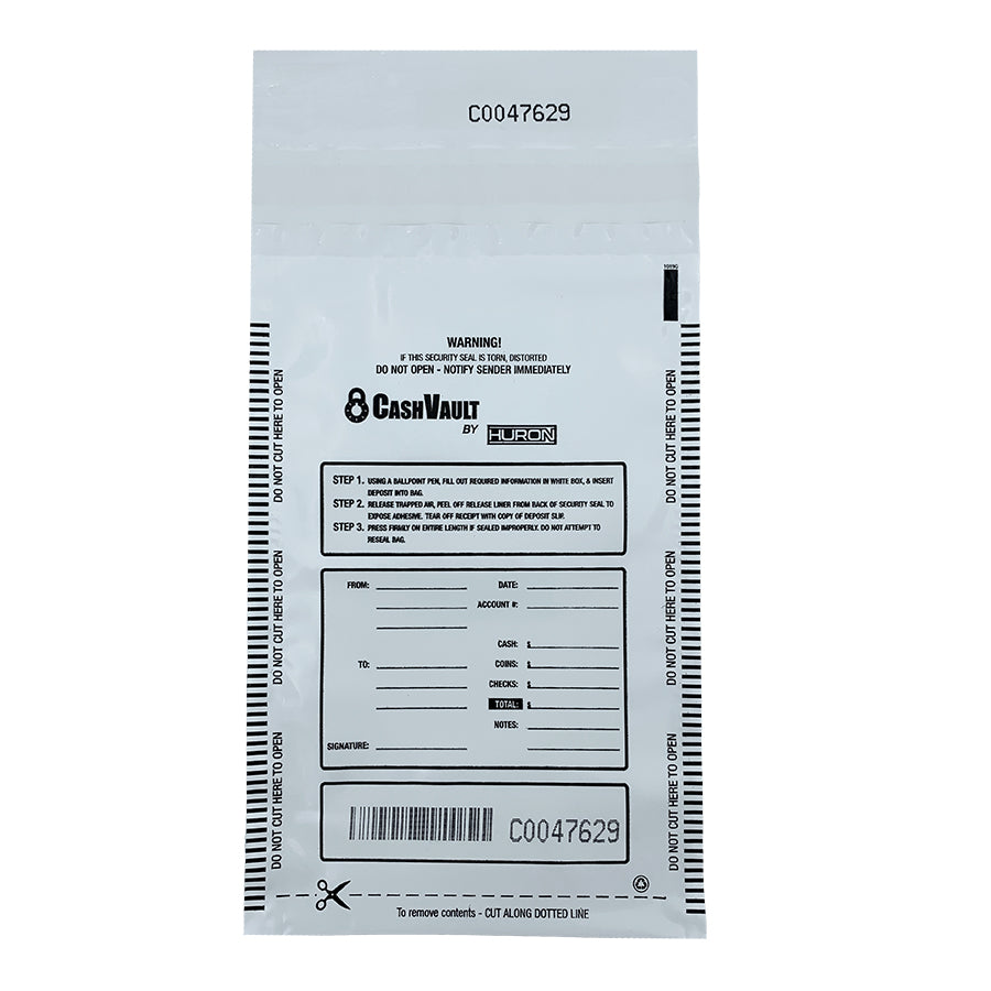 HURON Cash Transmittal Bag 6 X 9, White